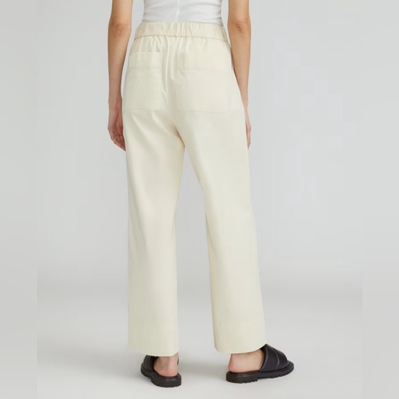 EVERLANE The Easy Pant Straight/Wide Leg Cream Color Organic Cotton Women medium - Picture 3 of 14